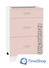 Шкаф напольный Кортекс-мебель Корнелия Лира НШ60р3ш без столешницы (капучино) - Изображение №1 — Интернет-магазин Time-Shop