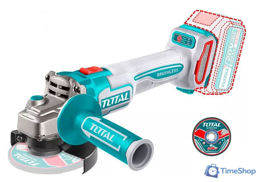 Угловая шлифмашина Total TAGLI211541 (с 1-им АКБ, кейс) - Изображение №1 — Интернет-магазин Time-Shop