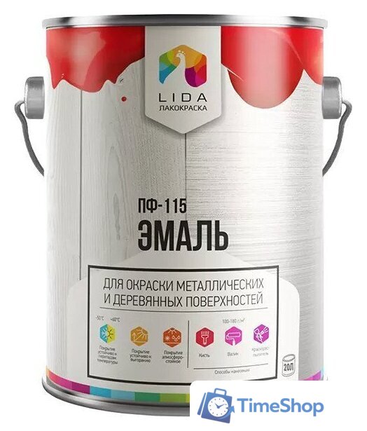 Эмаль LIDA Optima ПФ-115 20 кг (серый) - Изображение №1 — Интернет-магазин Time-Shop