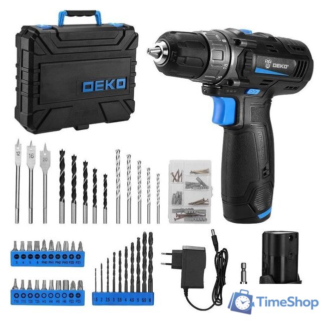Дрель-шуруповерт Deko DKCD12 083-1113 (с 2-мя АКБ, кейс) - Изображение №1 — Интернет-магазин Time-Shop
