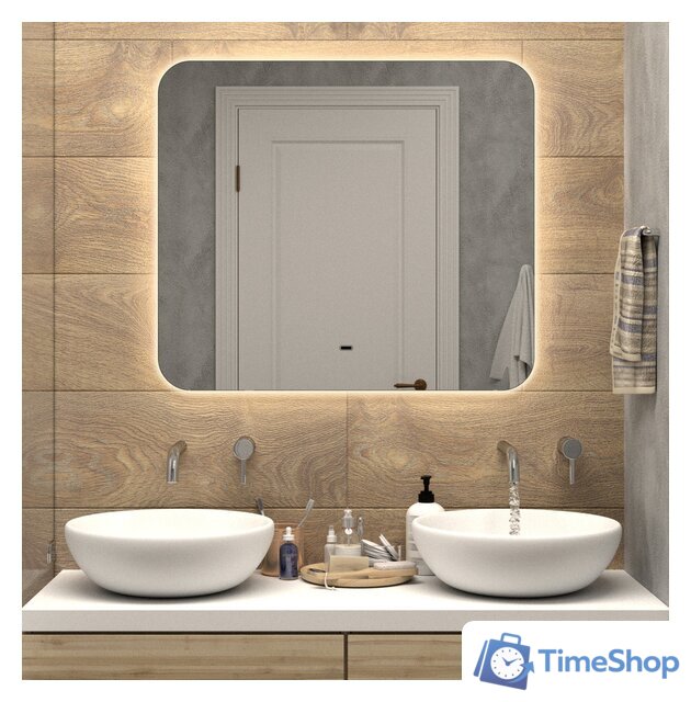  Континент Зеркало Burzhe LED 80x70 (бесконтактный сенсор, холодная подсветка) - Изображение №1 — Интернет-магазин Time-Shop