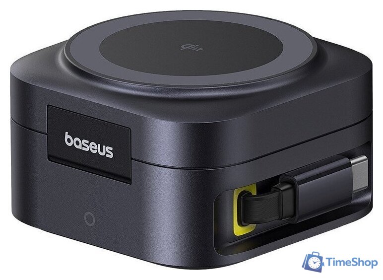 Сетевое зарядное Baseus PicoGo Series 2-in-1 Magnetic Wireless Charger Qi2 67W P10276800123-00 (черный) - Изображение №2 — Интернет-магазин Time-Shop