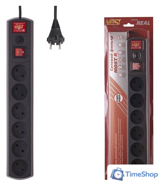 Сетевой фильтр Most R 6-5-Ч (черный) - Изображение №2 — Интернет-магазин Time-Shop