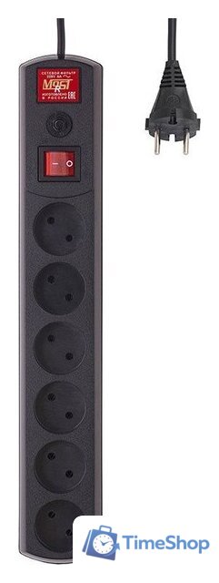 Сетевой фильтр Most R 6-5-Ч (черный) - Изображение №1 — Интернет-магазин Time-Shop