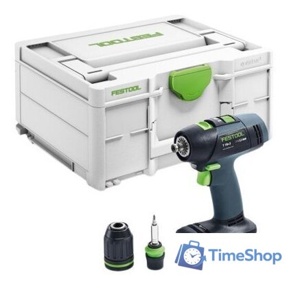 Дрель-шуруповерт Festool T 18+3-Basic 576448 (без АКБ, кейс) - Изображение №1 — Интернет-магазин Time-Shop