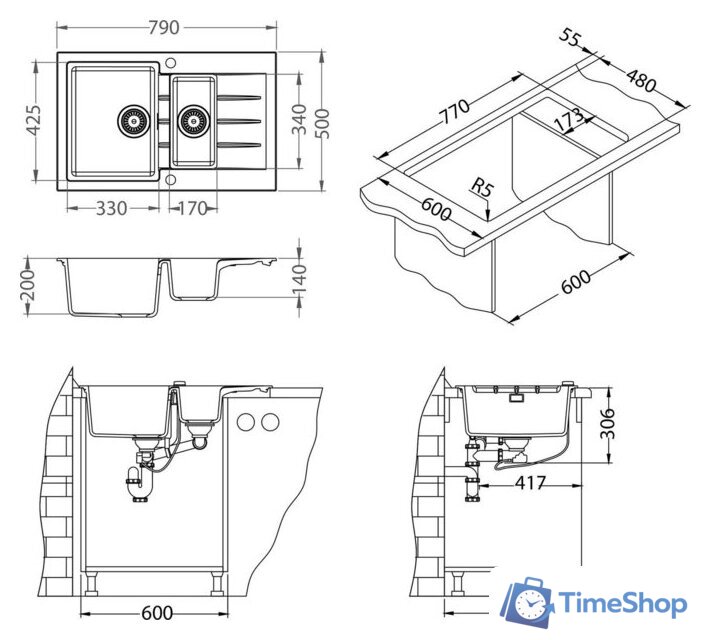 Кухонная мойка Alveus Cadit 70 1131357 - Изображение №2 — Интернет-магазин Time-Shop