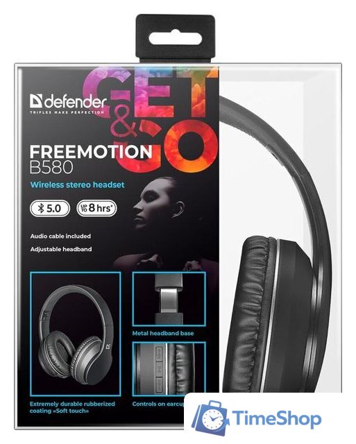 Наушники Defender FreeMotion B580 (черный) - Изображение №10 — Интернет-магазин Time-Shop