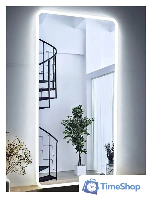 Зеркало с подсветкой  EMZE Smartphone 50x100 LED.UV.SMART.50.100.BEL (белый с УФ-окантовкой и подсветкой) - Изображение №1 — Интернет-магазин Time-Shop