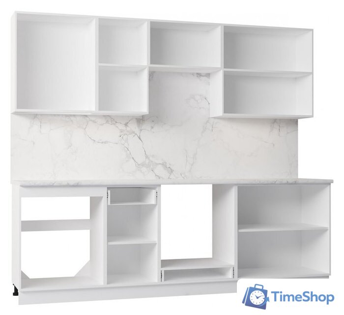 Готовая кухня Mio Tesoro Корнелия Ода-плюс 2.4 (белый/мрамор итальянский) - Изображение №2 — Интернет-магазин Time-Shop