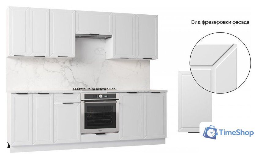Готовая кухня Mio Tesoro Корнелия Ода-плюс 2.4 (белый/мрамор итальянский) - Изображение №6 — Интернет-магазин Time-Shop