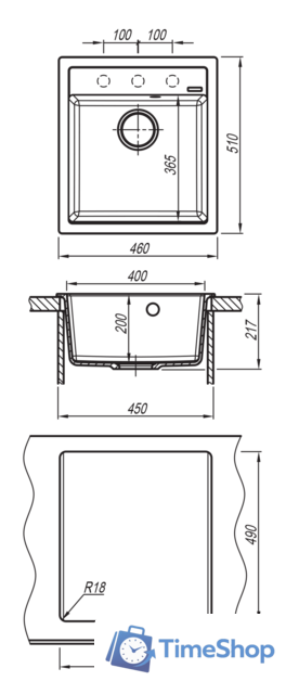 Кухонная мойка Florentina Липси-460 (коричневый) - Изображение №2 — Интернет-магазин Time-Shop