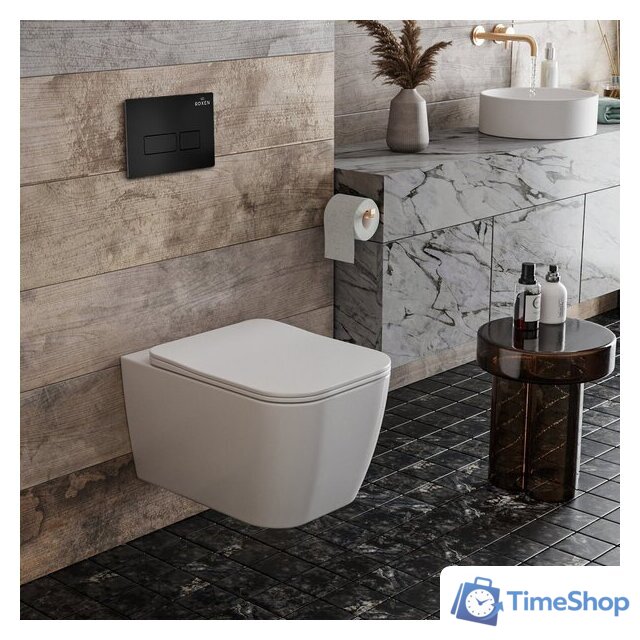 Унитаз подвесной Roxen Cube One Rimless 6 в 1 StounFix Dual Fresh 579341 (кнопка: черный матовый) - Изображение №15 — Интернет-магазин Time-Shop