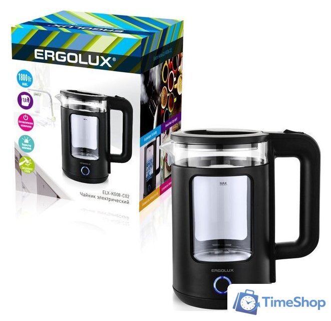 Электрический чайник Ergolux ELX-KG08-C02 - Изображение №1 — Интернет-магазин Time-Shop
