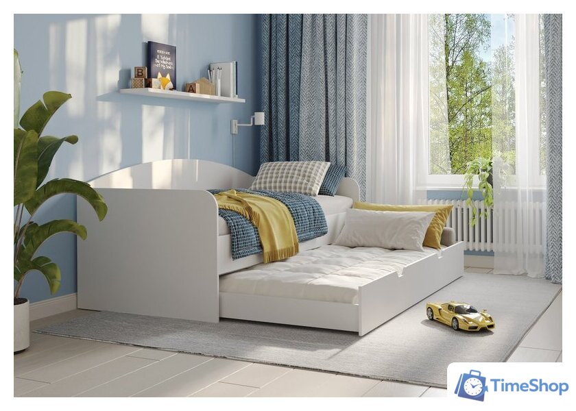 Кровать с выдвижным спальным местом Сонум Martin 80x200 (белый) - Изображение №6 — Интернет-магазин Time-Shop