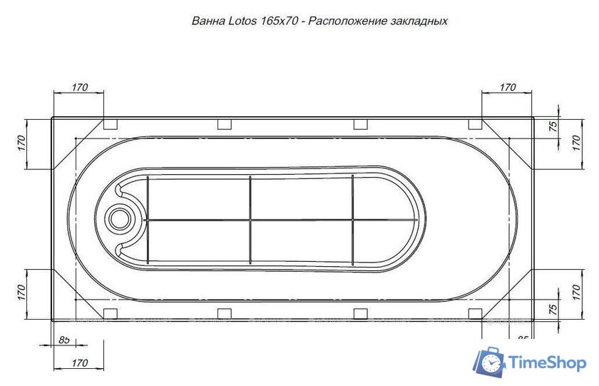 Ванна Aquanet Lotos 165x70 - Изображение №21 — Интернет-магазин Time-Shop