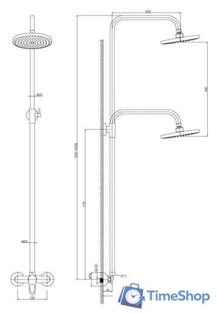 Душевая система  Rossinka Silvermix B35-44 - Изображение №2 — Интернет-магазин Time-Shop