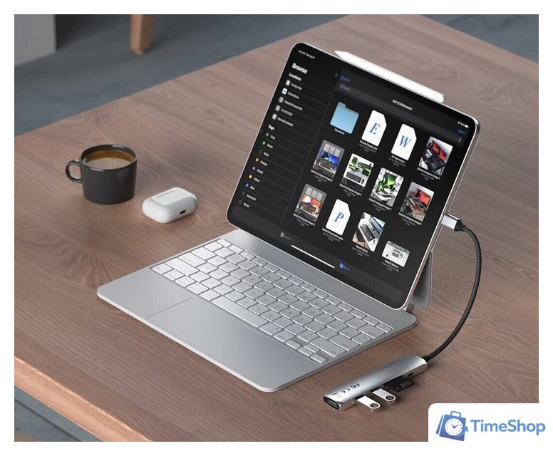 Док-станция Satechi 6-in-1 USB-C Slim Multiport Adapter ST-P6SS (серебристый) - Изображение №4 — Интернет-магазин Time-Shop