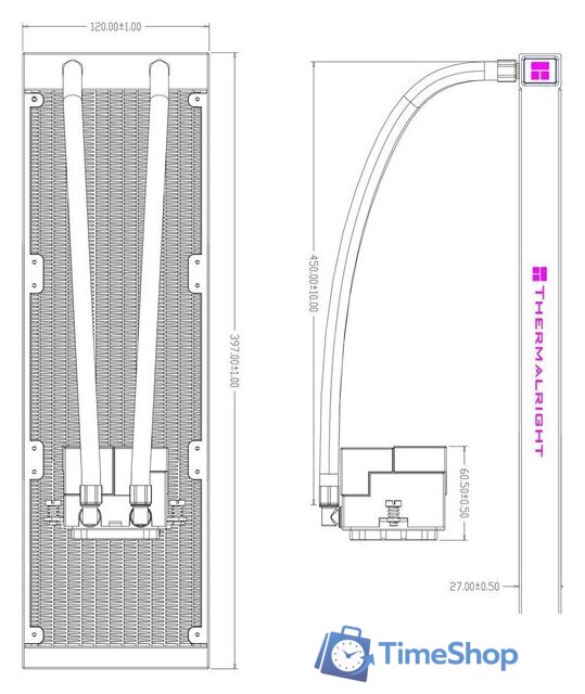 Система жидкостного охлаждения для процессора Thermalright Core Matrix 360 ARGB V3 (белый) - Изображение №7 — Интернет-магазин Time-Shop