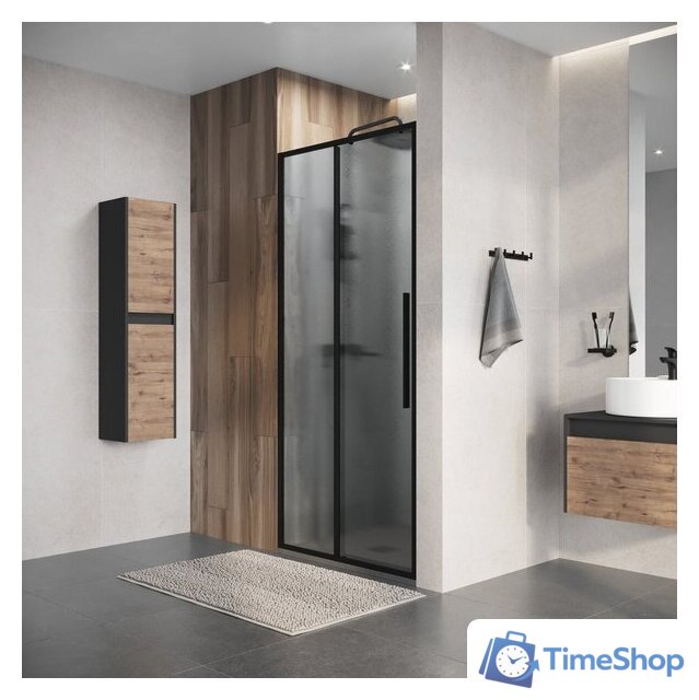 Душевая дверь Niagara Nova NG-84-L13CHB 130x195 (черный матовый/шиншилла стекло) - Изображение №8 — Интернет-магазин Time-Shop