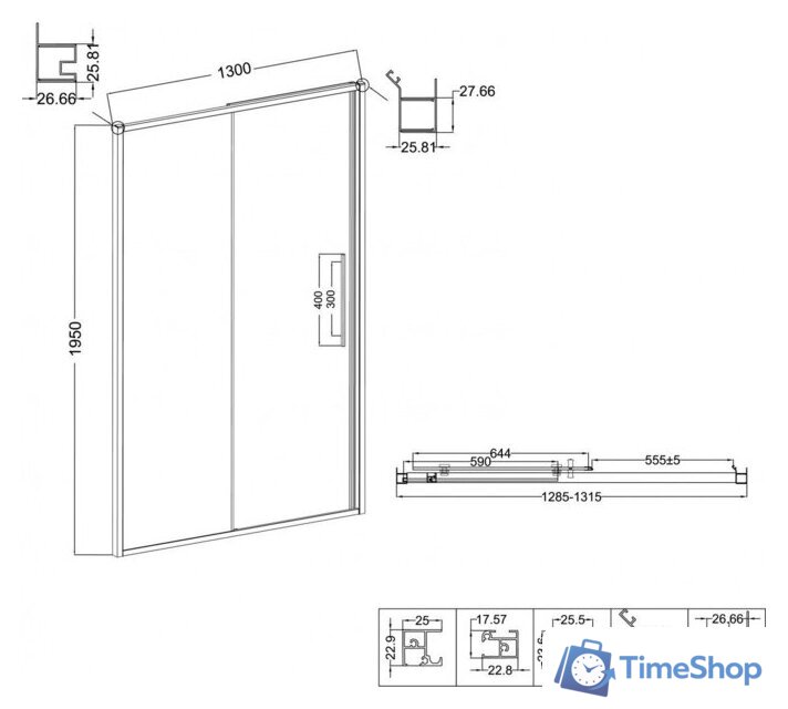 Душевая дверь Niagara Nova NG-84-L13CHB 130x195 (черный матовый/шиншилла стекло) - Изображение №14 — Интернет-магазин Time-Shop