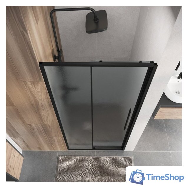 Душевая дверь Niagara Nova NG-84-L13CHB 130x195 (черный матовый/шиншилла стекло) - Изображение №13 — Интернет-магазин Time-Shop