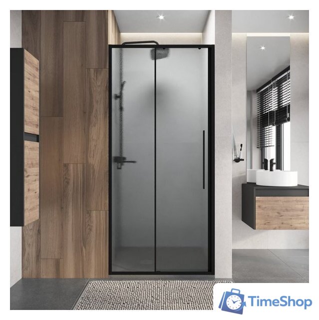 Душевая дверь Niagara Nova NG-84-L13CHB 130x195 (черный матовый/шиншилла стекло) - Изображение №10 — Интернет-магазин Time-Shop