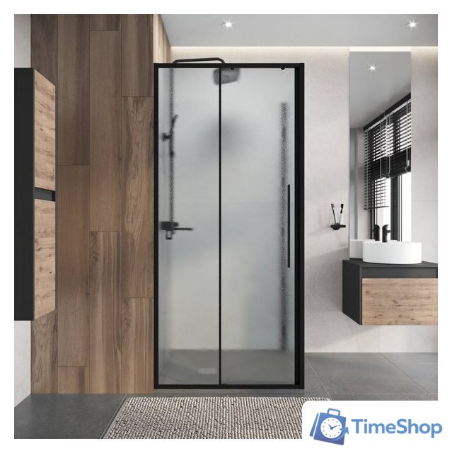 Душевая дверь Niagara Nova NG-84-L13CHB 130x195 (черный матовый/шиншилла стекло) - Изображение №12 — Интернет-магазин Time-Shop