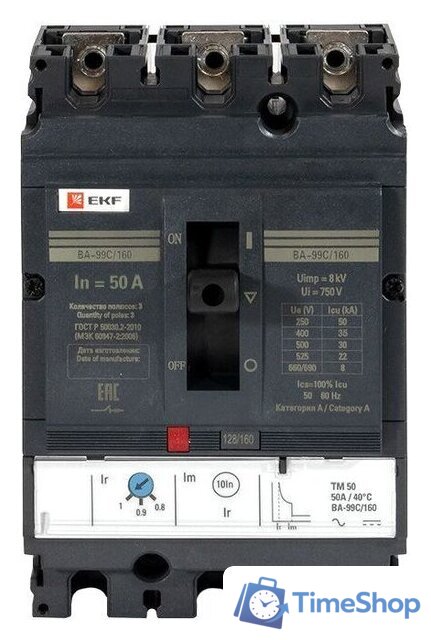 Выключатель автоматический EKF PROxima ВА-99C 16050А 3P 36кА mccb99C-160-50 - Изображение №3 — Интернет-магазин Time-Shop