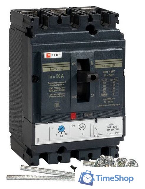 Выключатель автоматический EKF PROxima ВА-99C 16050А 3P 36кА mccb99C-160-50 - Изображение №2 — Интернет-магазин Time-Shop