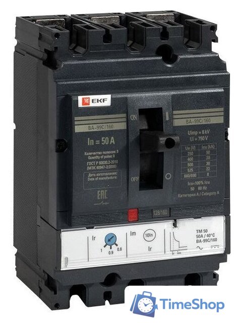Выключатель автоматический EKF PROxima ВА-99C 16050А 3P 36кА mccb99C-160-50 - Изображение №1 — Интернет-магазин Time-Shop