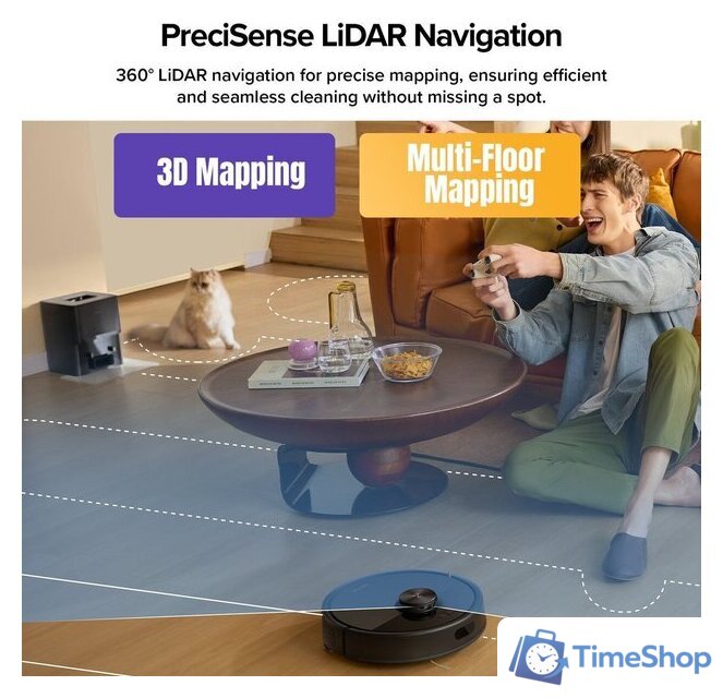 Робот-пылесос Roborock Q7T+ (евровилка, с английской озвучкой, черный) - Изображение №4 — Интернет-магазин Time-Shop