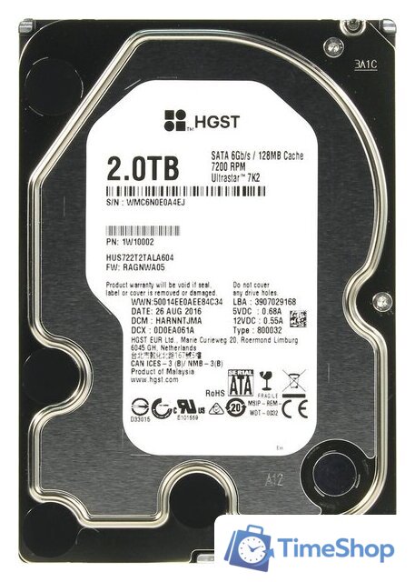 Жесткий диск HGST Ultrastar 7K2 2TB [HUS722T2TALA604] - Изображение №1 — Интернет-магазин Time-Shop