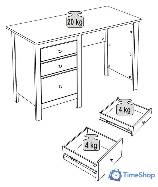 Офисный стол Mio Tesoro Сага 120x56 2.08.06.160.6 (темно-бирюзовый) - Изображение №4 — Интернет-магазин Time-Shop