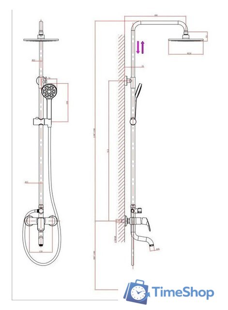 Душевая система  A-Five А5-0337 - Изображение №2 — Интернет-магазин Time-Shop