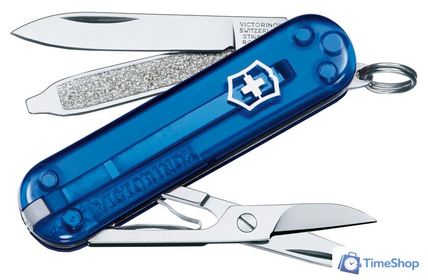 Мультитул Victorinox Classic SD Blue Transparent [0.6223.T2] - Изображение №1 — Интернет-магазин Time-Shop