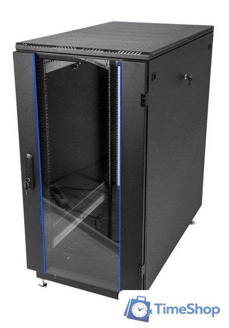 Шкаф телекоммуникационный ЦМО 24U ШТК-М-24.6.6-1ААА-9005 - Изображение №1 — Интернет-магазин Time-Shop