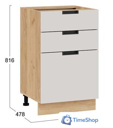 Шкаф напольный Трия Гренада 1Н5Я3 (дуб крафт золотой/холст мокко) - Изображение №3 — Интернет-магазин Time-Shop