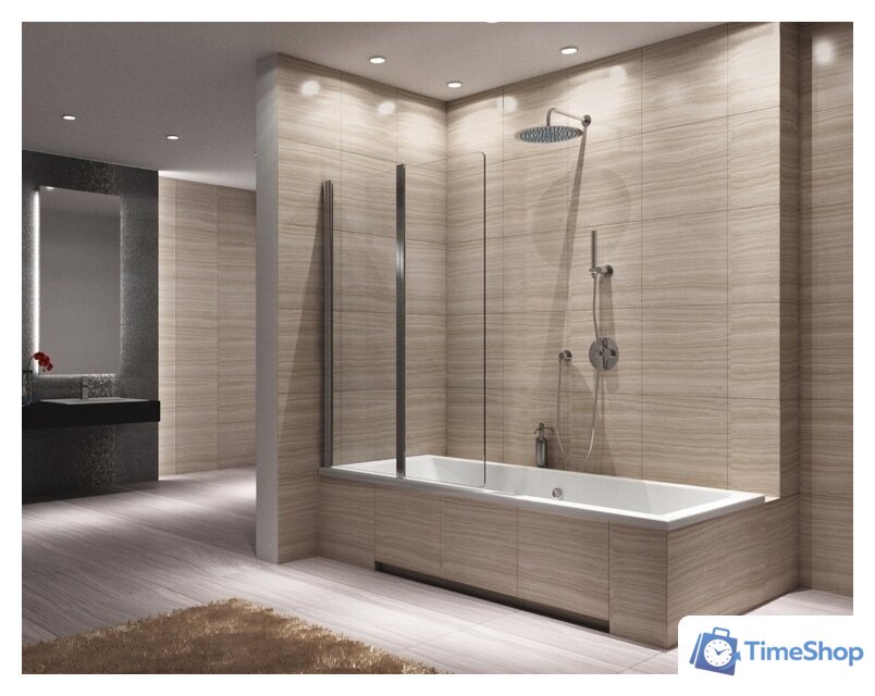 Стеклянная шторка для ванны Rea Agat-2 80 - Изображение №2 — Интернет-магазин Time-Shop