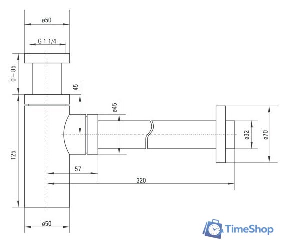 Сифон Deante NHC B31K (черный) - Изображение №3 — Интернет-магазин Time-Shop