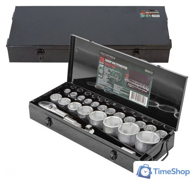 Набор трещотка с головками RockForce RF-68263-5 (26 предметов) - Изображение №1 — Интернет-магазин Time-Shop