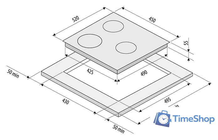 Варочная панель Krona Ombra 45 BL - Изображение №4 — Интернет-магазин Time-Shop
