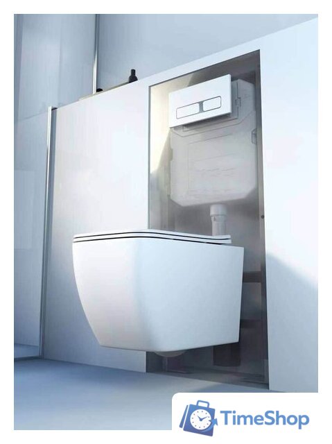 Унитаз подвесной Roxen Cube Bidet в комплекте с инсталляцией StounFix Dual Fresh 6 в 1 542448 (кнопка: белый глянец) - Изображение №10 — Интернет-магазин Time-Shop