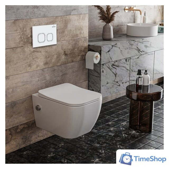 Унитаз подвесной Roxen Cube Bidet в комплекте с инсталляцией StounFix Dual Fresh 6 в 1 542448 (кнопка: белый глянец) - Изображение №11 — Интернет-магазин Time-Shop
