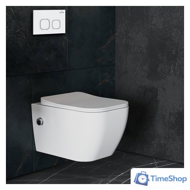 Унитаз подвесной Roxen Cube Bidet в комплекте с инсталляцией StounFix Dual Fresh 6 в 1 542448 (кнопка: белый глянец) - Изображение №12 — Интернет-магазин Time-Shop