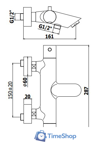 Смеситель Paffoni Light LIQ023NO - Изображение №2 — Интернет-магазин Time-Shop