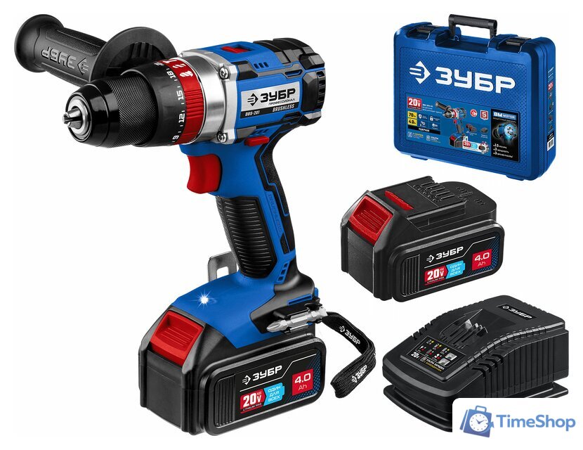 Ударная дрель-шуруповерт Зубр Профессионал DBS-201-42 (с 2-мя АКБ 4 Ач, кейс) - Изображение №1 — Интернет-магазин Time-Shop