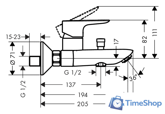 Смеситель Hansgrohe Talis E 71740000 (хром) - Изображение №2 — Интернет-магазин Time-Shop