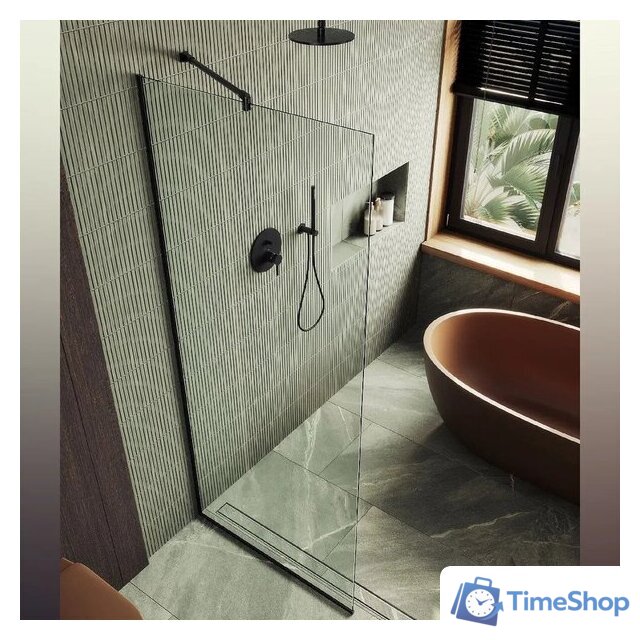 Душевая стенка MaybahGlass 195x79 MGD-695-6у (прозрачное стекло/черный) - Изображение №5 — Интернет-магазин Time-Shop