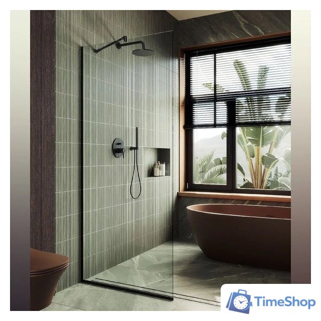 Душевая стенка MaybahGlass 195x79 MGD-695-6у (прозрачное стекло/черный) - Изображение №4 — Интернет-магазин Time-Shop