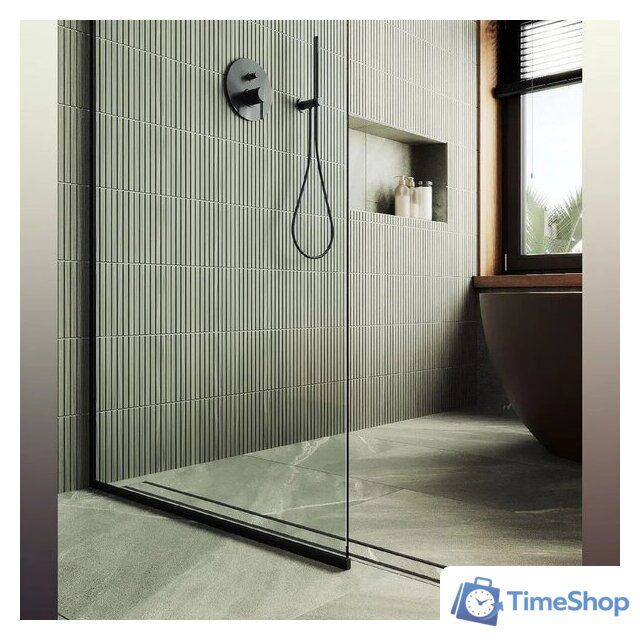 Душевая стенка MaybahGlass 195x79 MGD-695-6у (прозрачное стекло/черный) - Изображение №3 — Интернет-магазин Time-Shop